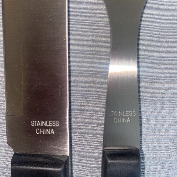 New 13” Carving Fork and Knife Stainless Steel Set with Black Handles - Picture 7 of 8